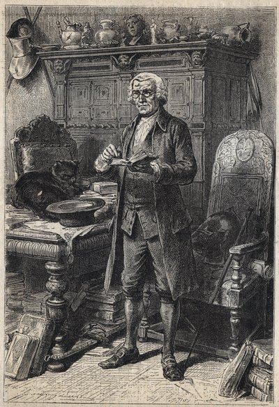 ジョナサン・オールデンバック（またはアルディンバック） - 19世紀、ウォルター・スコット（1771-1832）の小説「The Antiquary」の挿絵。 作： Unknown artist