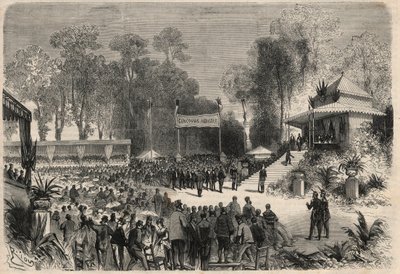 ナポレオン3世(1808-1883)とウジェニー・ド・モンティージョ(1826-1920)のルーアンへの旅：農業競技会での賞の分配。"L