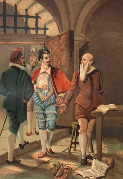 ヘンリー3世とベルナルド・パリシー（1510 - 1589）。ルイ・フィギエの「La Ciencia y sus Hombres」を基にした19世紀末のクロモリトグラフ。バルセロナ 1881年 作： Unknown artist
