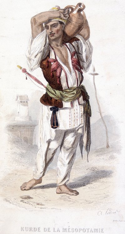 アンフォアを運ぶメソポタミアのクルド人（1810〜1860年頃 作： Unknown artist
