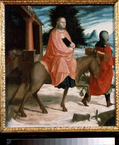 「エジプトへの逃避」（エジプトへの逃避） 15世紀の正体不明の画家による絵画。 プーシキン美術館、モスクワ 作： Unknown artist