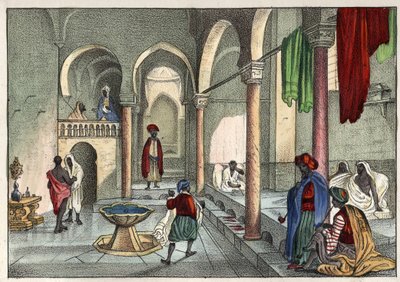 1830年頃のアルジェのバス・ムール（公衆浴場）。Léon Galibertの「L