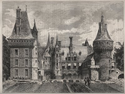 Le chateau de Maintenon, Eure et Loir (Eure et Loir), Centre, France 19世紀のエングレーヴィング。 作： Unknown artist