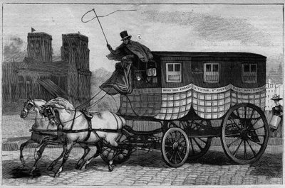 19世紀のLes Omnibus de Paris: The Scottish - 1892年のエングレービング 作： Unknown artist