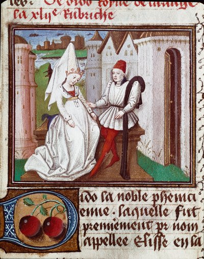 Les amours de Didon, founder of Carthage and Enee Miniature taken from the "The Book of Light and Noble Women" by Giovanni Boccaccio dit Jean Boccace (1313-1375) 作： Unknown artist