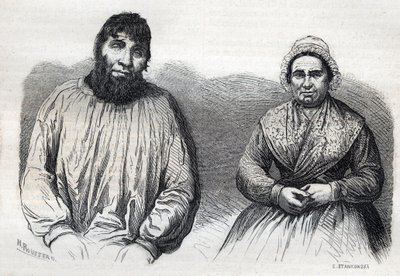 Les epoux Dumollard (Martin Dumollard (1810-1862) and his wife accomplice Marie Anne (Marie-Anne) Martinet (1814-1875) Engraving of the 19th century) 作： Unknown artist