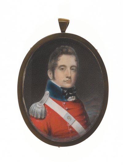 チャールズ・オーガスタス・エルダートン中尉（1789-1841）、第9マドラス・ネイティブ・インファントリー、1811年2月25日（象牙に描かれた細密画 作： Unknown artist