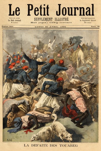 スーダン（フランス領スーダン、現マリ）のフランス軍司令官ジョセフ・ジョッフル中佐（1852-1931）は、1894年3月23日、ゴロ湖とファティ湖の間にいるトゥアレグ族の「テンゲレギフ」を提出した - ジョセフ・ジョッフル中佐 作： Unknown artist