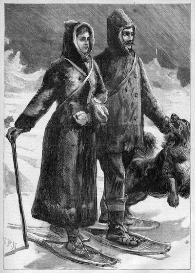 ロバート・エドウィン・ピアリー中尉（1856-1920）と妻 - 1894年の "Le Journal des voyages "に掲載された写真 作： Unknown artist