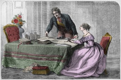 若き日のヴィクトリア女王を指導するメルボルン卿（ウィリアム・ラム - 1779-1848) 作： Unknown artist
