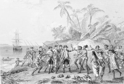 ブーゲンビル伯爵ルイ・アントワーヌ（1729-1811）、タヒチに到着 作： Unknown artist