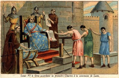 1128年、ルイ6世は最初のシャルトルをラオンのコミューンに与えた。 作： Unknown artist