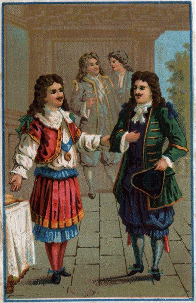 ルイ14世とモリエール」：国王ルイ14世（1638-1715）とジョン・ザ・バプティスト・ポケリン・ディ・モリエール（1622-1673 作： Unknown artist