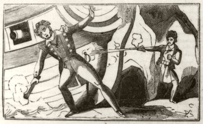 船を撃っていたイギリス人船長を撃つローサー」1836年頃 作： Unknown artist