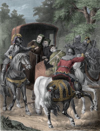 ルターの捕縛 - 5月4日、チューリンゲンの森でマルティン・ルター（1483-1546）が拉致された。 作： Unknown artist
