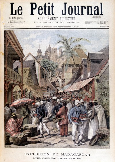 マダガスカル遠征記：タナナリヴの街並み-1895年11月27日付「Le Petite Journal」にて 作： Unknown artist
