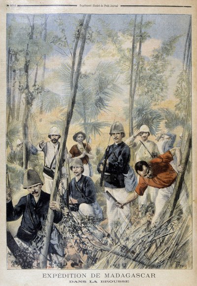 マダガスカル遠征：ブッシュの中で-「Le Petity Journal」1895年8月号掲載 作： Unknown artist