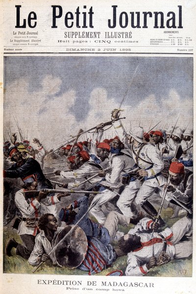 マダガスカル遠征：キャンプホバの撮影 - 1895年2月6日付「Le Petite Journal」にて 作： Unknown artist