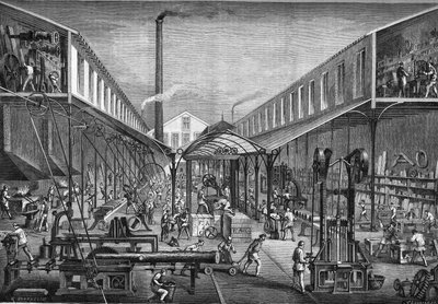 19世紀の主な産業：製材所や工作機械の建設工房、1865年にM.アーベーからパリに移った。 作： Unknown artist