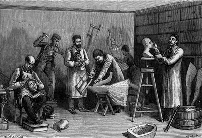 パリのグレバン美術館で蝋文字を作る。1894年4月21日付の「La Nature: revue des sciences et de leurs applications aux arts et a l
