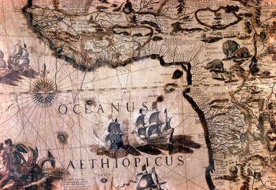 アフリカの地図：ベニン湾とサン・ヘレネ島を描いた詳細図。17世紀 ローマ イタリア地理学会 作： Unknown artist
