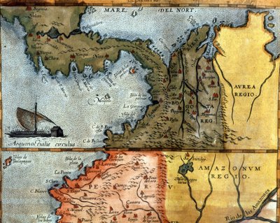 中央アメリカの地図。16世紀。 作： Unknown artist