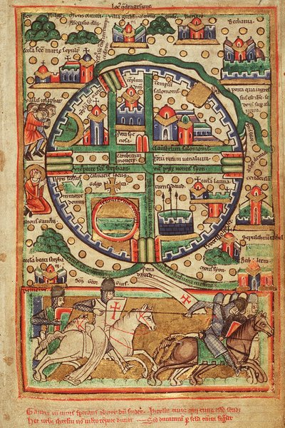 十字軍エルサレムの地図 作： Unknown artist