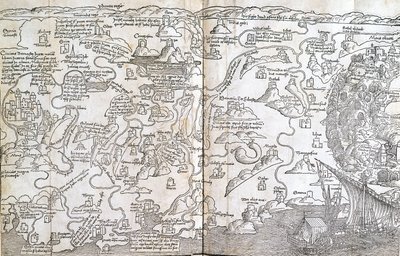 パレスチナの地図-ベルナルド・ド・ブレイデンバッハ著『聖なる巡礼』より 作： Unknown artist