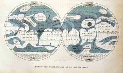 火星の地図 - カミーユ・フラマリオン編「ポピュラー・アストロノミー」よりマルポン＆フラマリオン 作： Unknown artist