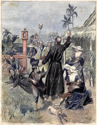 1893年の中国におけるキリスト教徒の大虐殺。1893年10月 作： Unknown artist