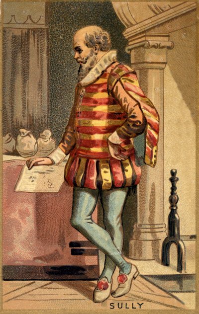 サリー公マクシミリアン・オブ・ベチューン（1560-1641）はフランスの政治家で、19世紀後半のクロモリグラフ。 作： Unknown artist