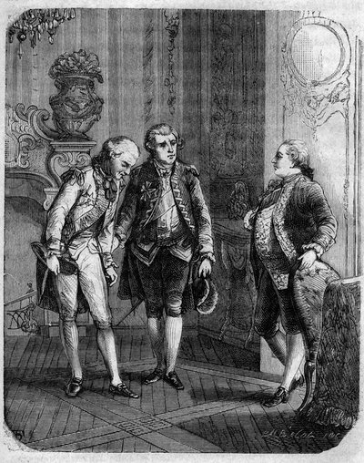 1772年にコルシカ島の軍事総督に任命されたマルブフ伯爵とパスカル（パスクアーレ）・パオリの出会い。F.D.Guerrazziの「Pasquale Paoli ossia la rotta di Pontenuovo」に掲載。1872. 作： Unknown artist