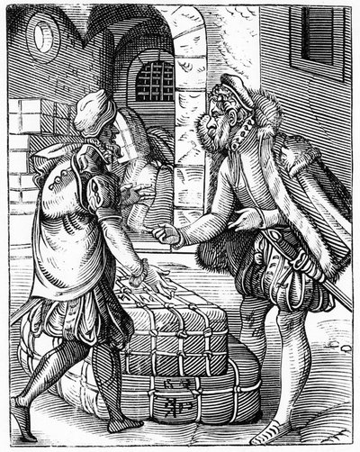 商人 - "De Artibus Illiberalibus et Mechanicis,... "にて。 作： Unknown artist