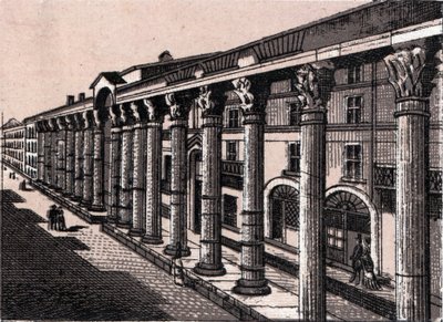 イタリア・ミラノ：サン・ロレンツォの柱廊（Column di San Lorenzo Milano）の眺め。「世界図説168景」にて年代不詳（19世紀末 作： Unknown artist