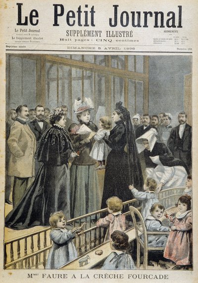フォーカードの保育園でのフォーレ夫人 - 1896年5月4日の「Le Petite Journal」にて 作： Unknown artist