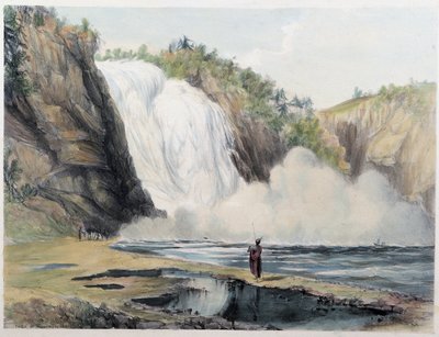 カナダ・モンモランシーの滝 - ロンドンのコーク・スミス著「Shythes sketches in Canadas」にて 作： Unknown artist