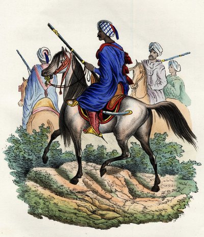 1831年に訓練され、1841年に解散した、フランスのアフリカ軍によるアルジェの警察を担うムーア人のジャンダルム。Storia d
