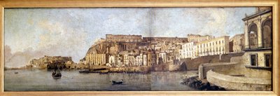 ナポリサンタ・ルチアとカステッロ・デッル・オーヴォ。匿名の絵画。19世紀。ナポリ、サンマルティーノ美術館。 作： Unknown artist