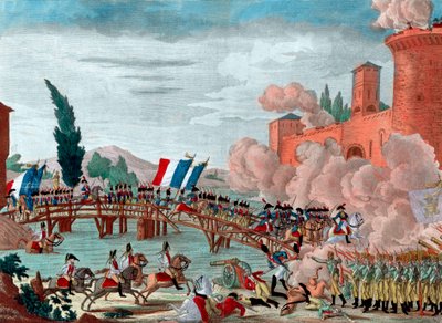 ロディの橋を渡る軍を率いるナポレオン - 1796年のロディの橋の戦いと通過の際のナポレオン - 共和国フランス軍によるイタリアのロディの橋の通過 将軍総司令官ナポレオン・ボナパルトの委託を受けて - 作： Unknown artist