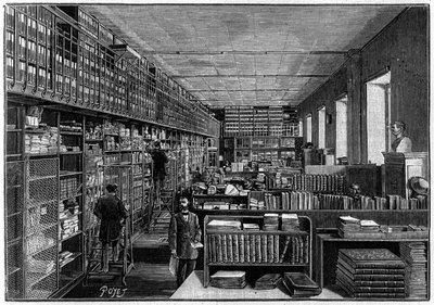 パリの国立図書館。目録のオフィス。2階には演劇の箱がある。7月1日付「La Nature: revue des sciences et de leurs applications aux arts et a l