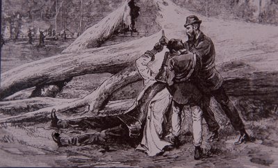 警察官ケリーと鉄道員ジェシー・ダウセットに捕らえられたネッド・ケリー（1880年6月28日）（彫刻作品 作： Unknown artist