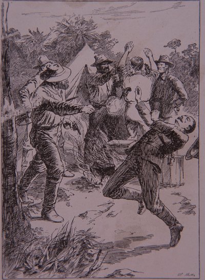 1878年、ストリンジバーク・クリークでロニガン警察官を殺害したネッド・ケリー(彫刻) 作： Unknown artist