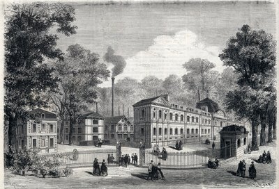 1868年、セーブルにあるアンペリアル磁器工場の新社屋。"L