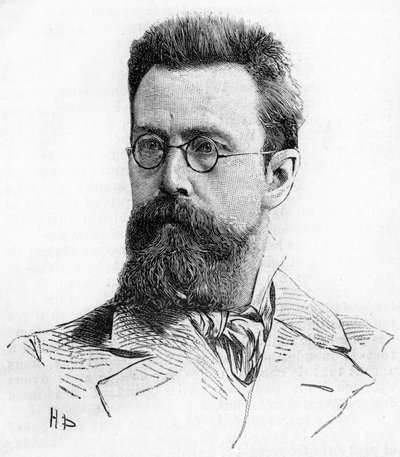 ニコラス（ニコライ）・リムスキー・コルサコフ（リムスキー・コルサコフ）（1844-1908）、ロシアの作曲家。1889年に描かれたもの。 作： Unknown artist