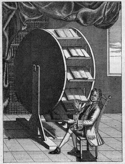 Nicolas Grollier de Serviere (1596-1689)、フランスの発明家、彼の仕事机。(古い彫刻の模倣)。1880年10月16日の「La Nature: revue des sciences et de leurs applications aux arts et a l