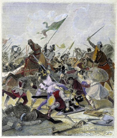 Othon 1er (912-973) ローマで反乱軍に驚かされる - Maurice Lachatre著「Histoire des popes」による。 作： Unknown artist