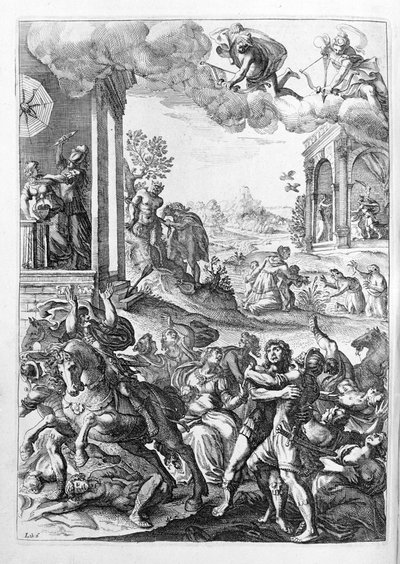 オヴィド（オヴィディウス） - 第15巻の挿絵 - （P. Ovidii Nasonis Metamorphose libri XV um notis TH. Farnabii.）Thomas Farnaby (Farnabia) (1575-1647)によるメモ。 作： Unknown artist