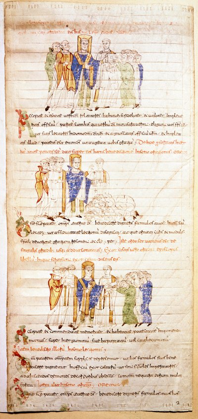 12世紀初頭の彩色済み聖書（Ms.723-Foglio 138v.）のページ。センチ。52,8x38 cm ローマ、Biblioteca Casanatense 作： Unknown artist