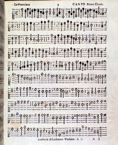 Ludovico ViadanaのSinfonie musicaliの楽譜のページです。 作： Unknown artist