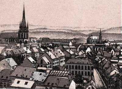 世界図説168景」のベルギー・リエージュのパノラマ 年代不詳（19世紀末 作： Unknown artist